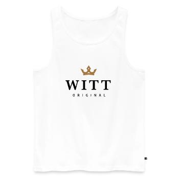 Witt - Männer Premium Bio Tank Top - Weiß - Vorne - Michal (187cm)
