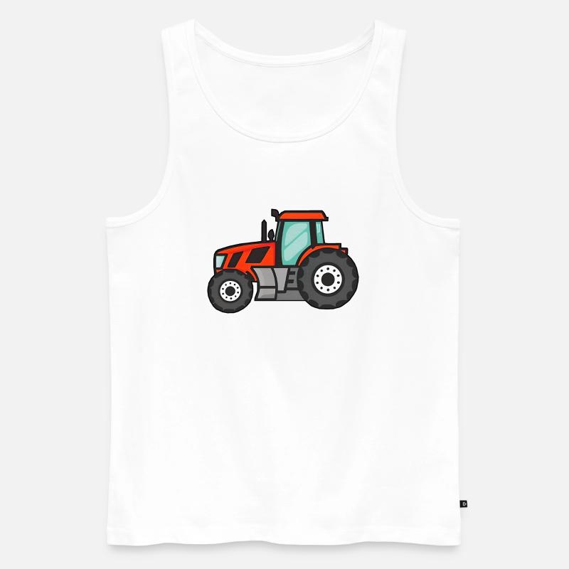 Großer Roter Traktor - Männer Premium Bio Tank Top - Weiß