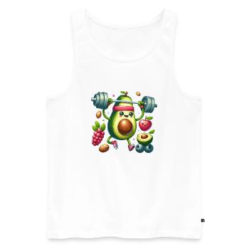 Avocado Workout Fun - Men's Premium Organic Tank Top - white - Front - Michal (187cm)