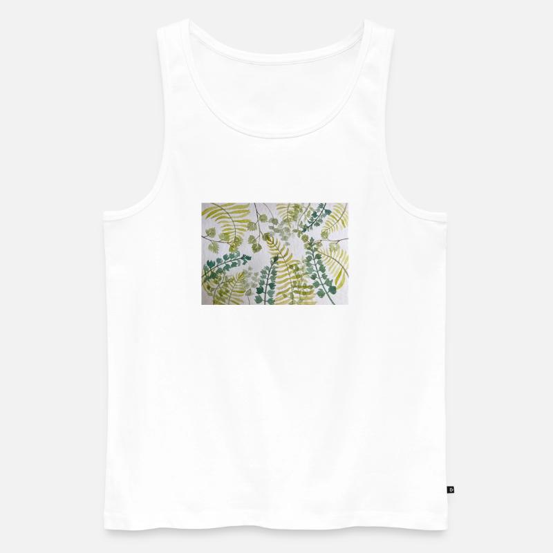 Laubmuster - Männer Premium Bio Tank Top - Weiß