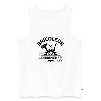 Bricoleur du dimanche idée cadeau bricolage - Débardeur bio Premium Homme - blanc - Devant - Michal (187cm)