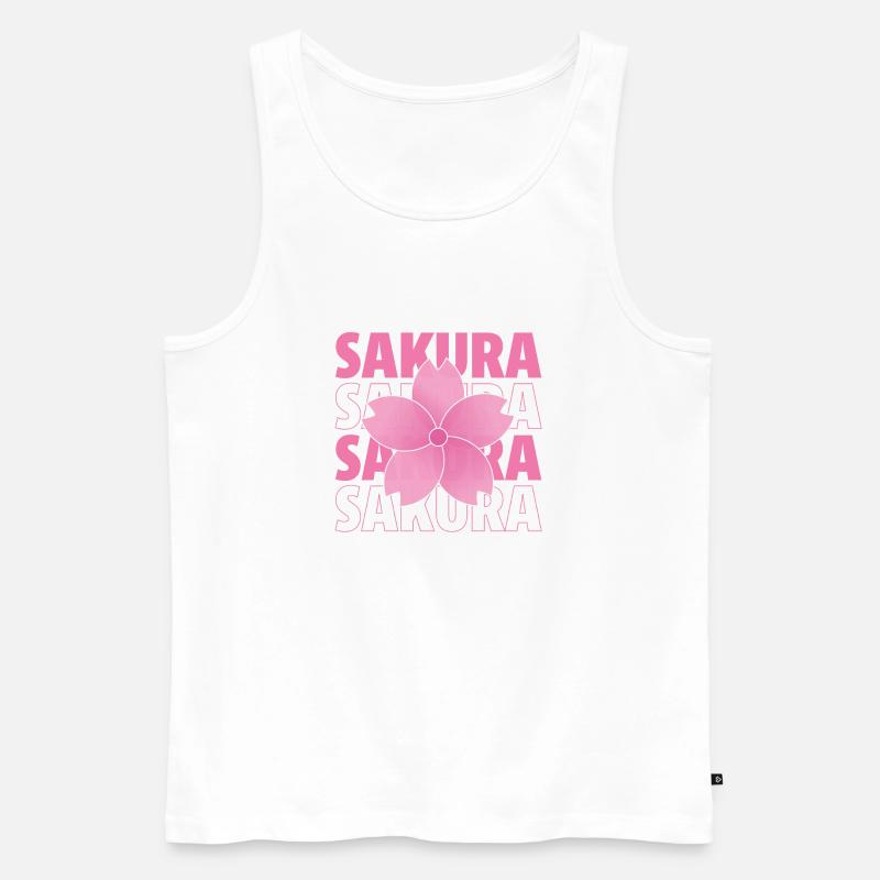 SAKURA - Männer Premium Bio Tank Top - Weiß