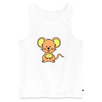 Mouse Comic - Men's Premium Organic Tank Top - white - Front - Michal (187cm)