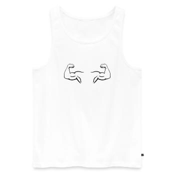 Biceps 2 - Men's Premium Organic Tank Top - white - Front - AI Model Male 178 light (178cm)