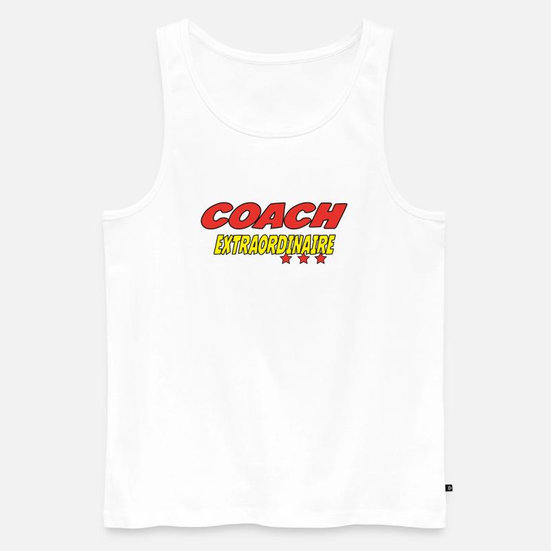 COACH EXTRAORDINÄR - Männer Premium Bio Tank Top - Weiß
