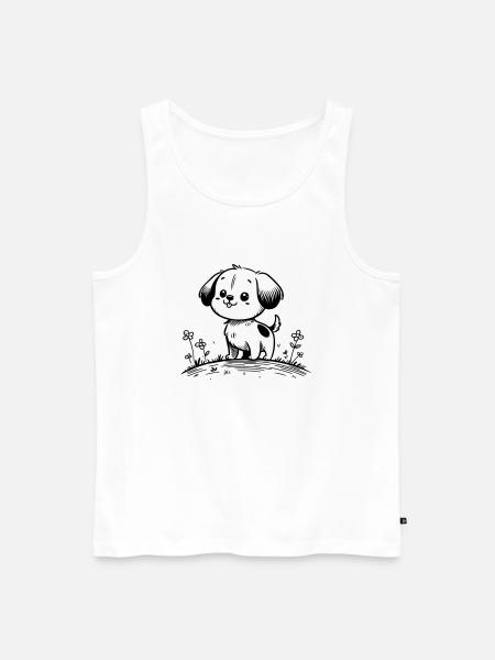 Hund - Männer Premium Bio Tank Top - Weiß