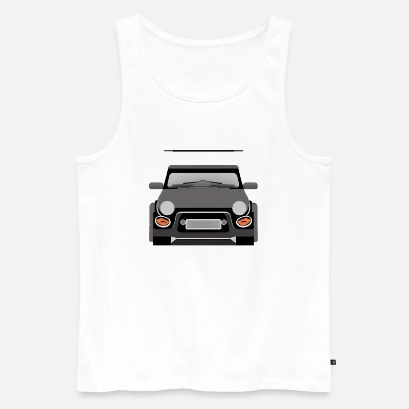 Minimalistisches Auto frontal - Männer Premium Bio Tank Top - Weiß