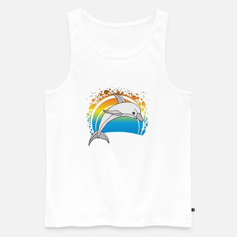 Delfin - Männer Premium Bio Tank Top - Weiß