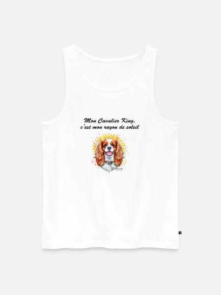 Cavalier King rayon de soleil - Débardeur bio Premium Homme - blanc