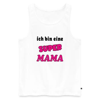 Ich bin eine Super MAMA - Men's Premium Organic Tank Top - white - Front - Michal (187cm)