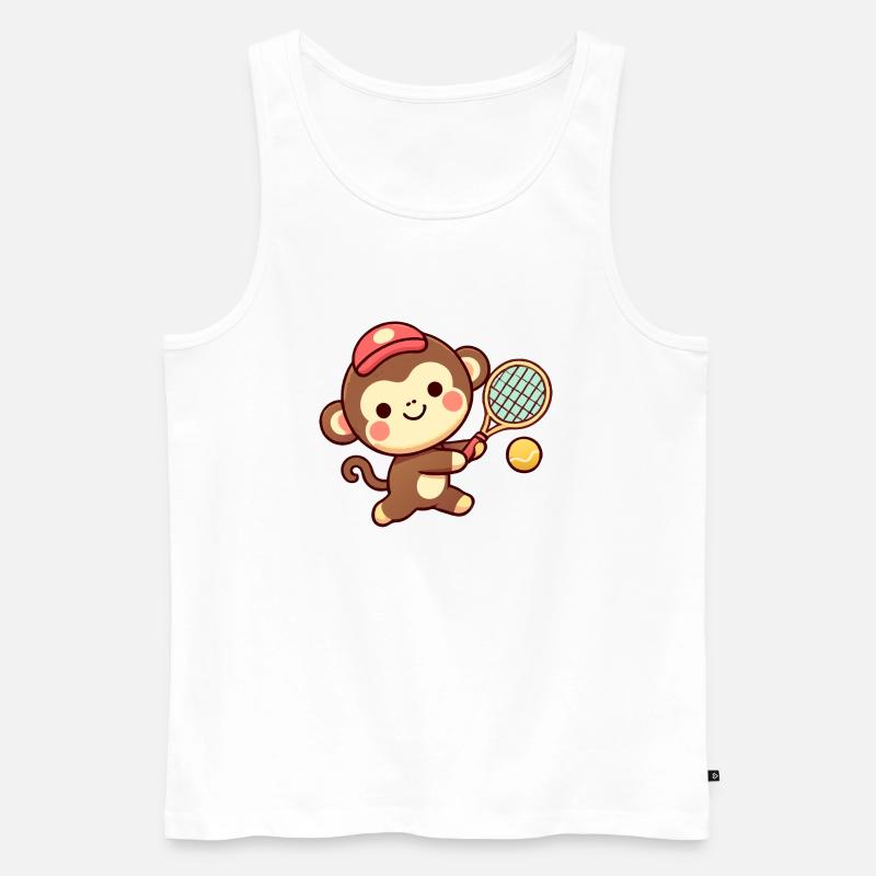 Tennis affe - Männer Premium Bio Tank Top - Weiß