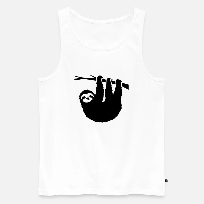 Faultier - Männer Premium Bio Tank Top - Weiß