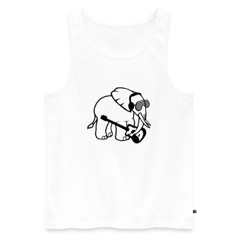 Elefant Spielt Gitarre Musik Party Band Gitarrist - Männer Premium Bio Tank Top - Weiß - Vorne - Michal (187cm)