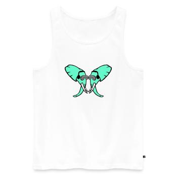 2 Elefanten Köpfe Team Cool Club DJ Freunde Crew - Männer Premium Bio Tank Top - Weiß - Vorne - AI Model Male 178 light (178cm)