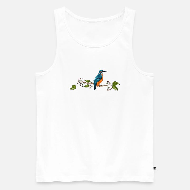 Bunter Vogel - Männer Premium Bio Tank Top - Weiß