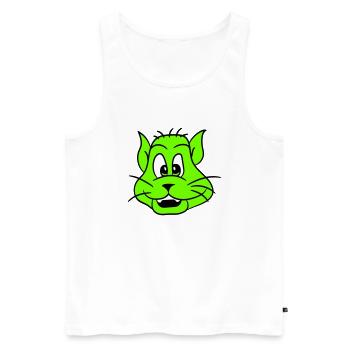 Pretty Cat Looking Happy Cheerful Smiling - Men's Premium Organic Tank Top - white - Front - Michal (187cm)