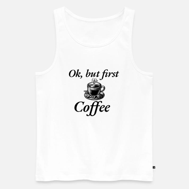 Coffee - Männer Premium Bio Tank Top - Weiß