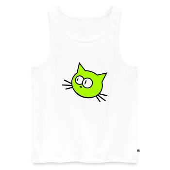 Neugierige Katze Guckt Lustig Ulkig Albern Komisch - Männer Premium Bio Tank Top - Weiß - Vorne - AI Model Male 178 light (178cm)