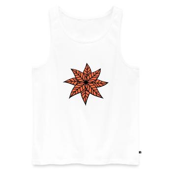 Small Star Leaf Brown Pretty Autumn Leaves - Men's Premium Organic Tank Top - white - Front - Michal (187cm)
