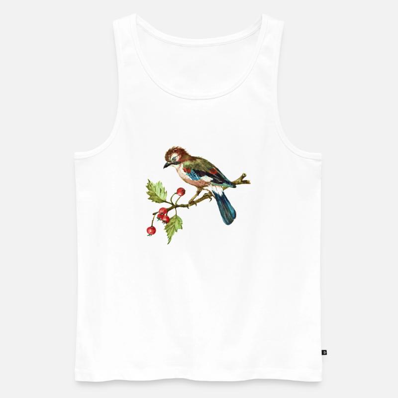 Bunter Vogel - Männer Premium Bio Tank Top - Weiß