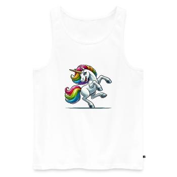 Unicorn - Männer Premium Bio Tank Top - Weiß - Vorne - Michal (187cm)