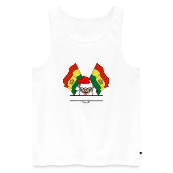 Drapeau du Père Noël de la Bolivie banderole de texte - Débardeur bio Premium Homme - blanc - Devant - Michal (187cm)
