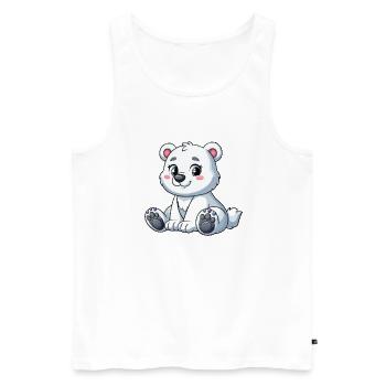 Mädchen Eisbär - Männer Premium Bio Tank Top - Weiß - Vorne - Michal (187cm)