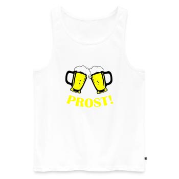 bier prost - Männer Premium Bio Tank Top - Weiß - Vorne - Michal (187cm)