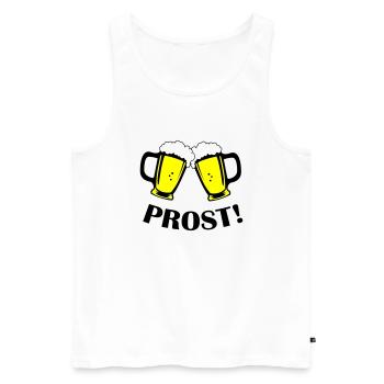 bier prost - Männer Premium Bio Tank Top - Weiß - Vorne - Michal (187cm)