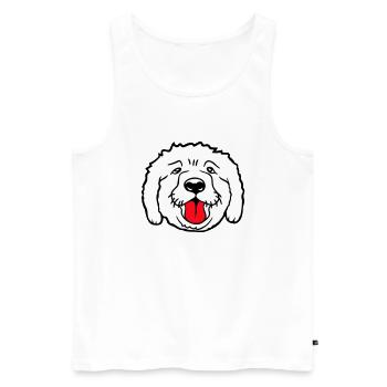 Cher chien tire la langue joyeusement - Débardeur bio Premium Homme - blanc - Devant - Michal (187cm)