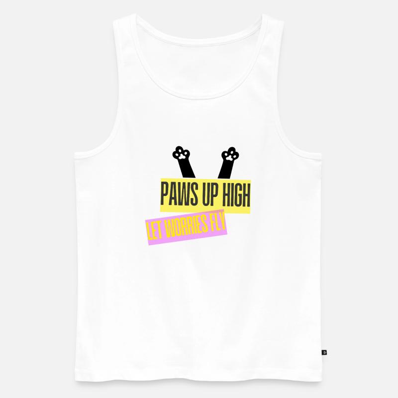 PAWS UP HIGH - Männer Premium Bio Tank Top - Weiß