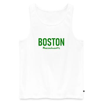 Boston Massachusetts - États-Unis - États-Unis Amérique - Débardeur bio Premium Homme - blanc - Devant - Michal (187cm)