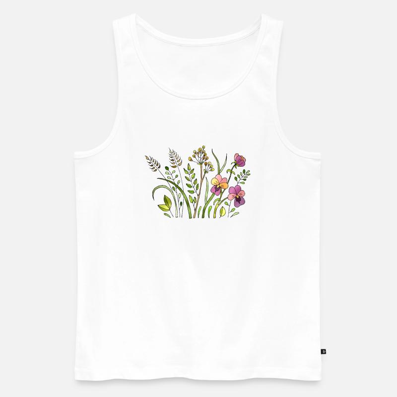 Blumen - Männer Premium Bio Tank Top - Weiß