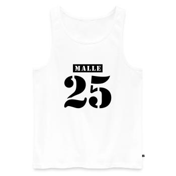 Malle 2025 Vacances - Débardeur bio Premium Homme - blanc - Devant - Michal (187cm)