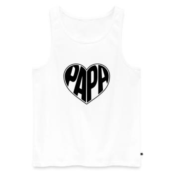 Dad Herz Papa Vatertag Vatertagsgeschenk - Männer Premium Bio Tank Top - Weiß - Vorne - Michal (187cm)