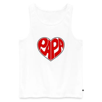Dad Herz Papa Vatertag Vatertagsgeschenk - Männer Premium Bio Tank Top - Weiß - Vorne - Michal (187cm)