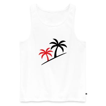 Palmier symbole plage - Débardeur bio Premium Homme - blanc - Devant - Michal (187cm)