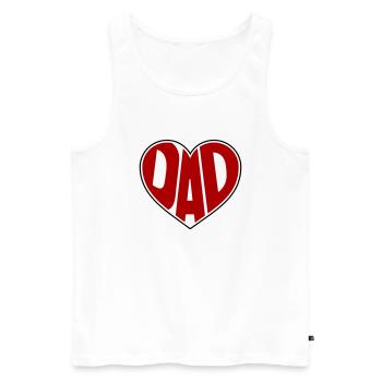 Dad Herz Papa Vatertag Vatertagsgeschenk - Männer Premium Bio Tank Top - Weiß - Vorne - Michal (187cm)