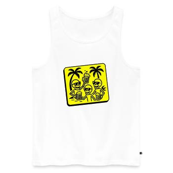 Skelett Urlaub Party Bier - Männer Premium Bio Tank Top - Weiß - Vorne - AI Model Male 178 light (178cm)