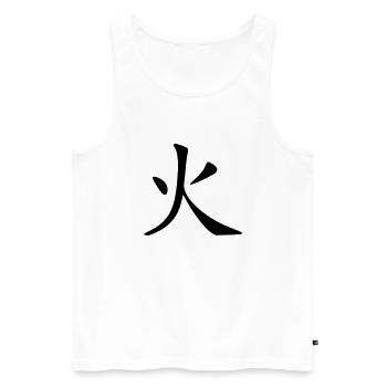 Feuer - Männer Premium Bio Tank Top - Weiß - Vorne - Michal (187cm)