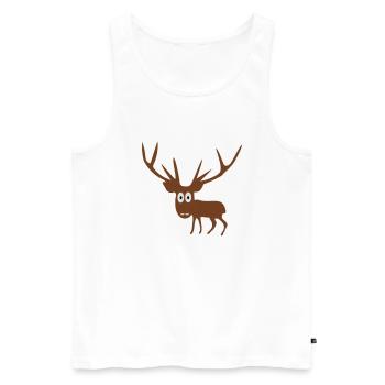Hirsch - Männer Premium Bio Tank Top - Weiß - Vorne - Michal (187cm)