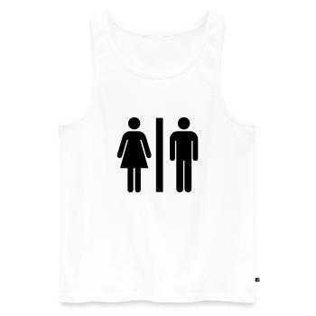 Signe de toilette - Débardeur bio Premium Homme - blanc - Devant - Michal (187cm)