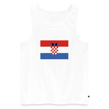 croatia - Men's Premium Organic Tank Top - white - Front - AI Model Male 178 light (178cm)