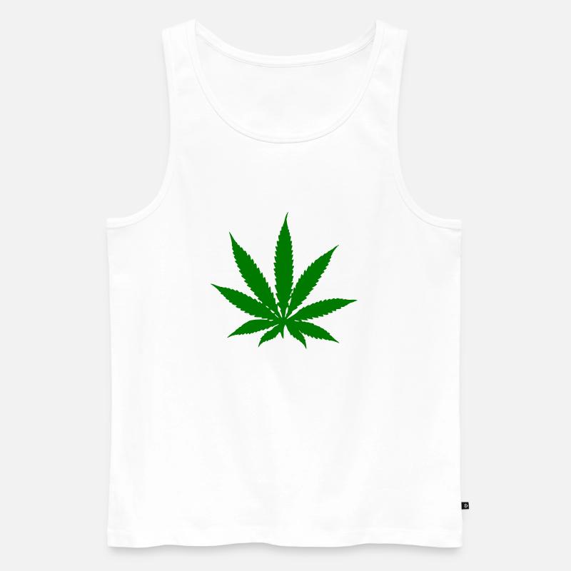 Cannabis - Hanf - Männer Premium Bio Tank Top - Weiß