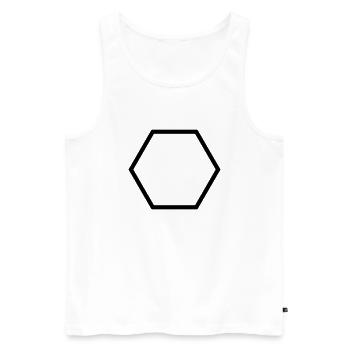 Polygone (à personnaliser) - Débardeur bio Premium Homme - blanc - Devant - AI Model Male 178 light (178cm)