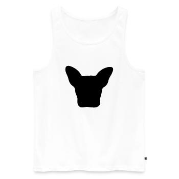 Französischer Bulldogge Kopf - Männer Premium Bio Tank Top - Weiß - Vorne - AI Model Male 178 light (178cm)