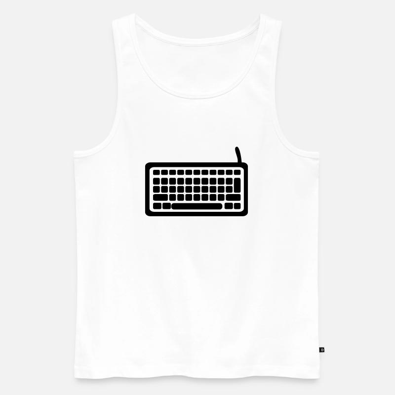 Computer - Keyboard - Männer Premium Bio Tank Top - Weiß