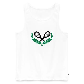 Tennis - Männer Premium Bio Tank Top - Weiß - Vorne - Michal (187cm)