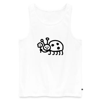 Ladybug - Flower - Line - Men's Premium Organic Tank Top - white - Front - Michal (187cm)