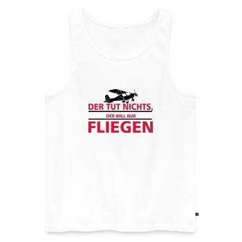 nurfliegen_ul - Männer Premium Bio Tank Top - Weiß - Vorne - AI Model Male 178 light (178cm)